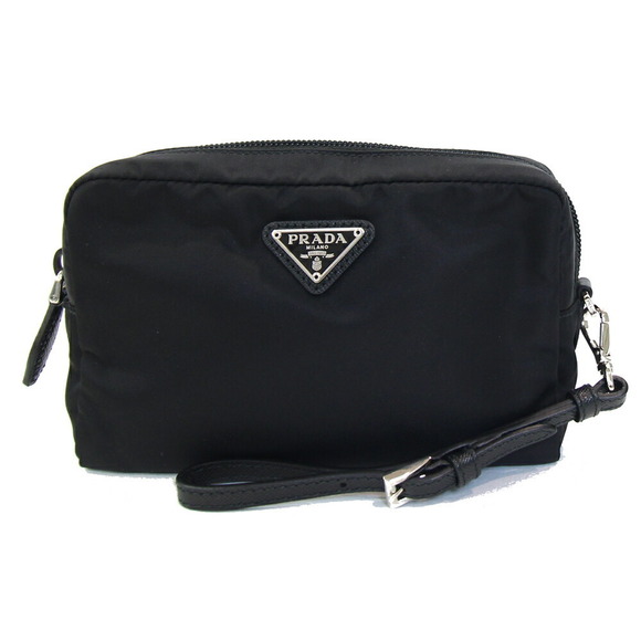 Prada Nylon Pouch Makeup Leather Black Cosmetic - Picture 2 of 6
